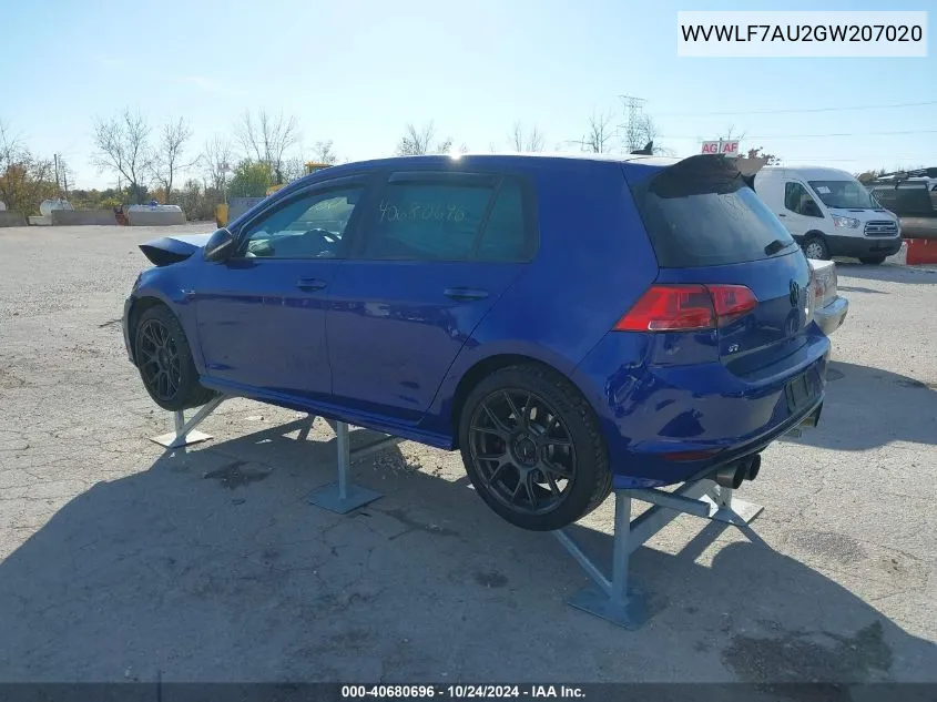 WVWLF7AU2GW207020 2016 Volkswagen Golf R 4-Door