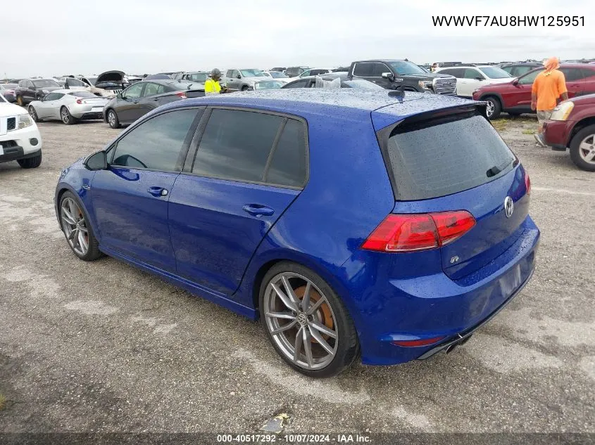 WVWVF7AU8HW125951 2017 Volkswagen Golf R