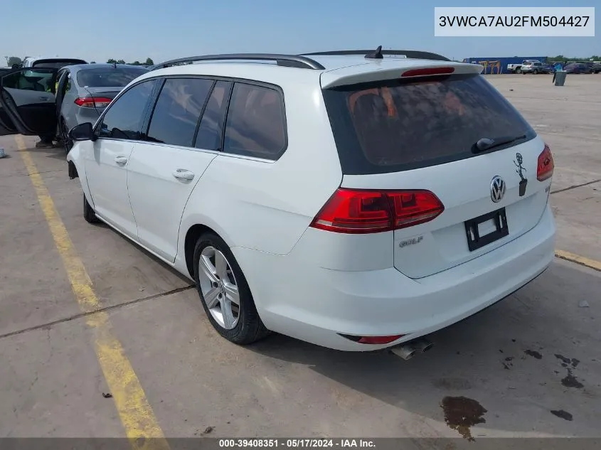 2015 Volkswagen Golf Sportwagen Tdi S 4-Door VIN: 3VWCA7AU2FM504427 Lot: 39408351