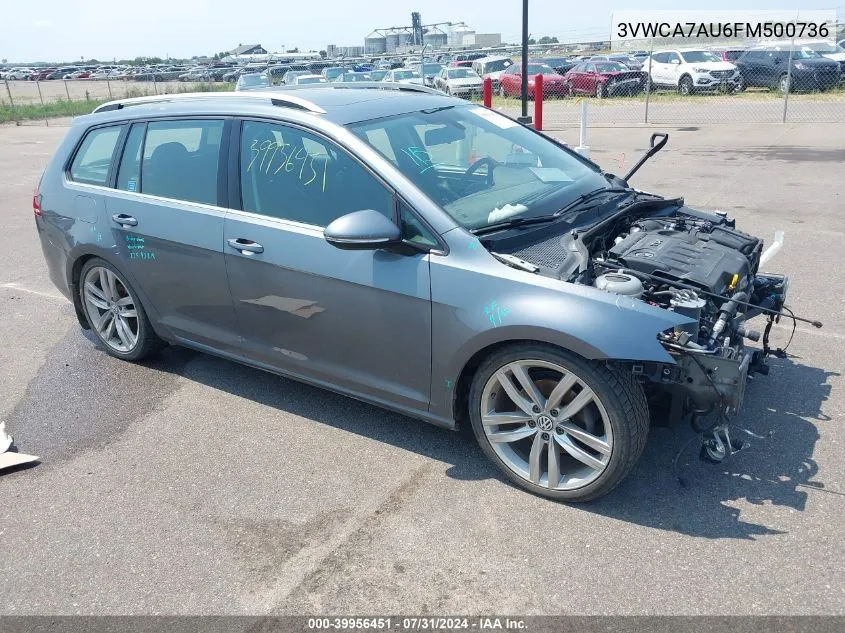 2015 Volkswagen Golf Sportwagen Tdi Sel 4-Door VIN: 3VWCA7AU6FM500736 Lot: 39956451