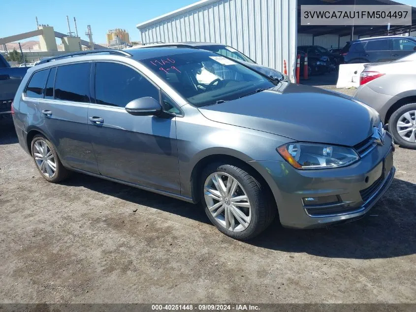 2015 Volkswagen Golf Sportwagen Tdi Se 4-Door VIN: 3VWCA7AU1FM504497 Lot: 40251448