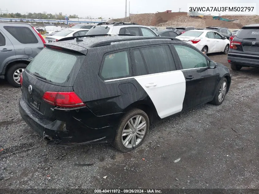 2015 Volkswagen Golf Sportwagen Tdi S/Tdi Se/Tdi Sel VIN: 3VWCA7AU3FM502797 Lot: 40411972