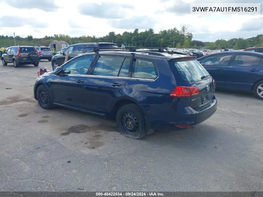 3VWFA7AU1FM516291 2015 Volkswagen Golf Sportwagen Tdi Se 4-Door