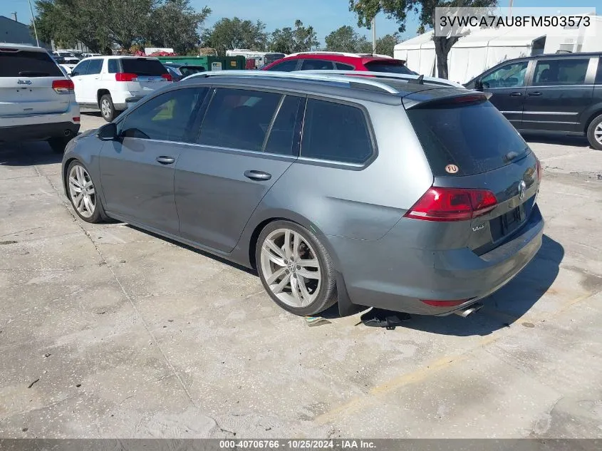 2015 Volkswagen Golf Sportwagen Tdi Sel 4-Door VIN: 3VWCA7AU8FM503573 Lot: 40706766