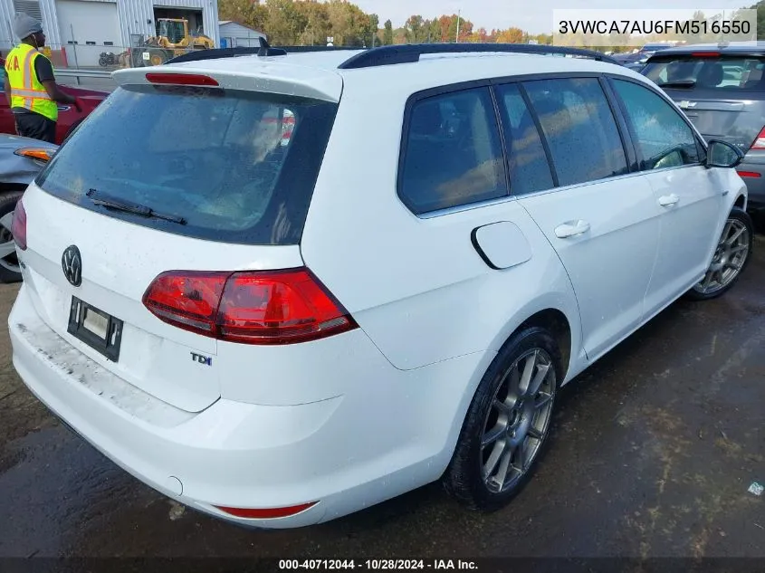 2015 Volkswagen Golf Sportwagen Tdi S 4-Door VIN: 3VWCA7AU6FM516550 Lot: 40712044