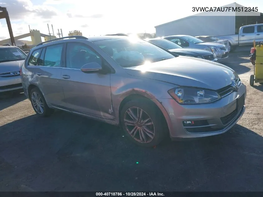 2015 Volkswagen Golf Sportwagen Tdi Se 4-Door VIN: 3VWCA7AU7FM512345 Lot: 40718786