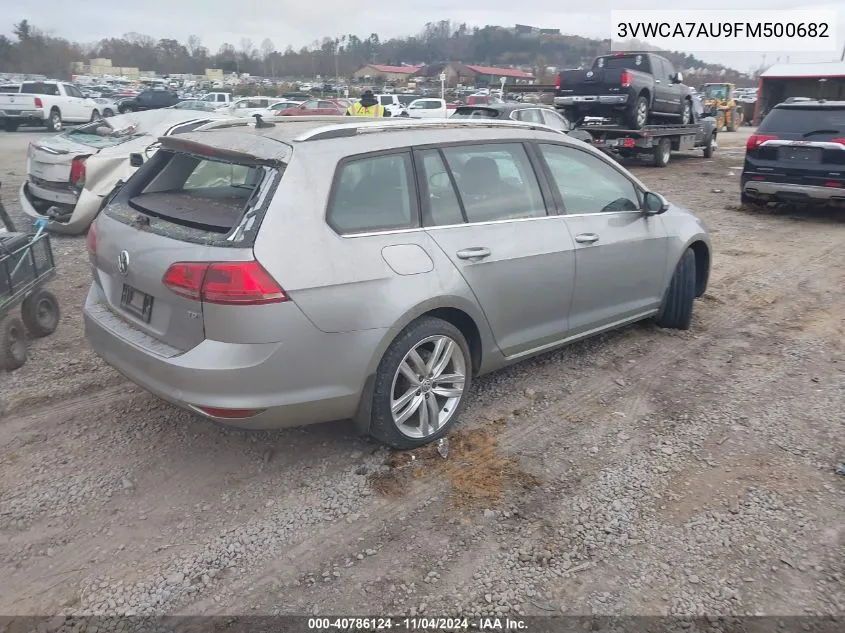 2015 Volkswagen Golf Sportwagen Tdi Sel 4-Door VIN: 3VWCA7AU9FM500682 Lot: 40786124