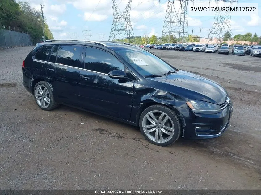 3VWC17AU8GM517572 2016 Volkswagen Golf Sportwagen Tsi Sel 4-Door