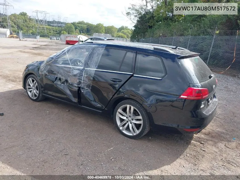 3VWC17AU8GM517572 2016 Volkswagen Golf Sportwagen Tsi Sel 4-Door