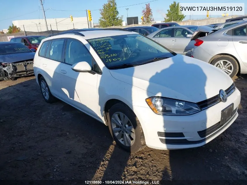 3VWC17AU3HM519120 2017 Volkswagen Golf Sportwagen