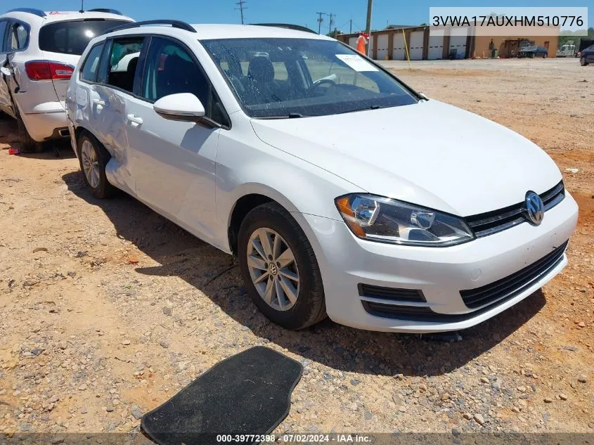 3VWA17AUXHM510776 2017 Volkswagen Golf Sportwagen Tsi S