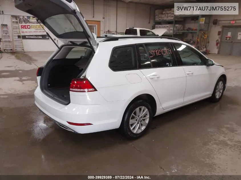 3VW717AU7JM755275 2018 Volkswagen Golf Sportwagen Tsi S