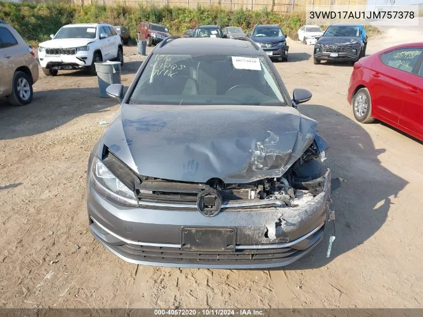 3VWD17AU1JM757378 2018 Volkswagen Golf Sportwagen Tsi S/Tsi Se