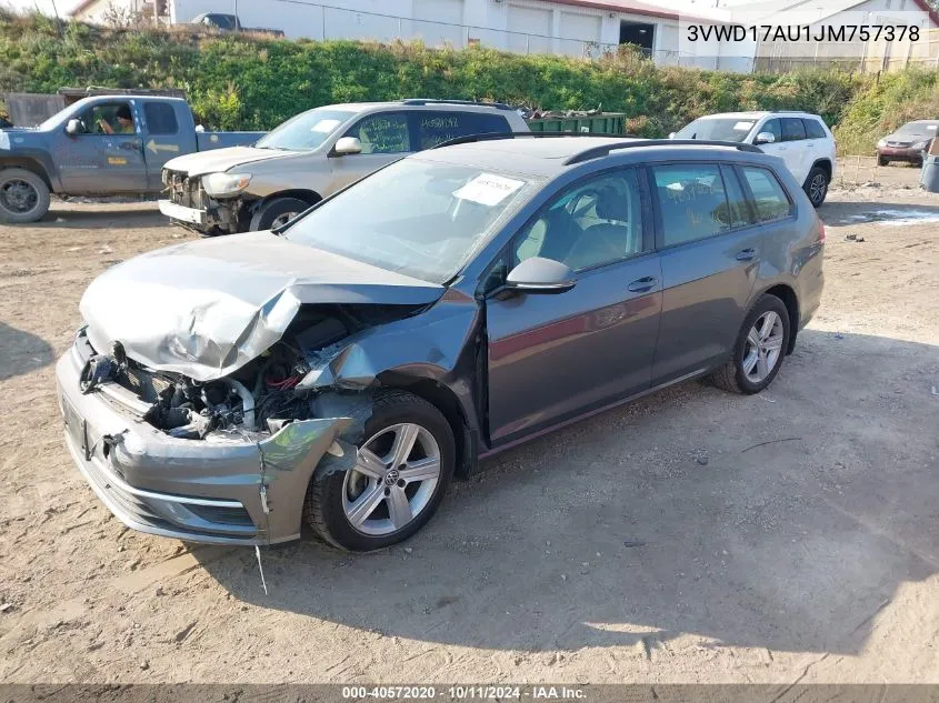 3VWD17AU1JM757378 2018 Volkswagen Golf Sportwagen Tsi S/Tsi Se