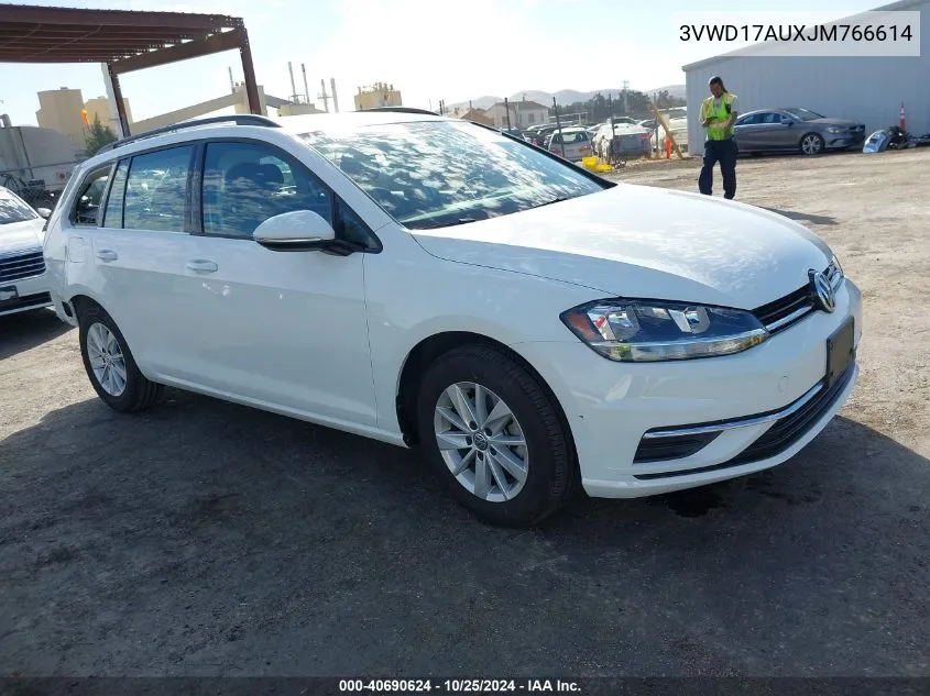 2018 Volkswagen Golf Sportwagen Tsi S/Tsi Se VIN: 3VWD17AUXJM766614 Lot: 40690624