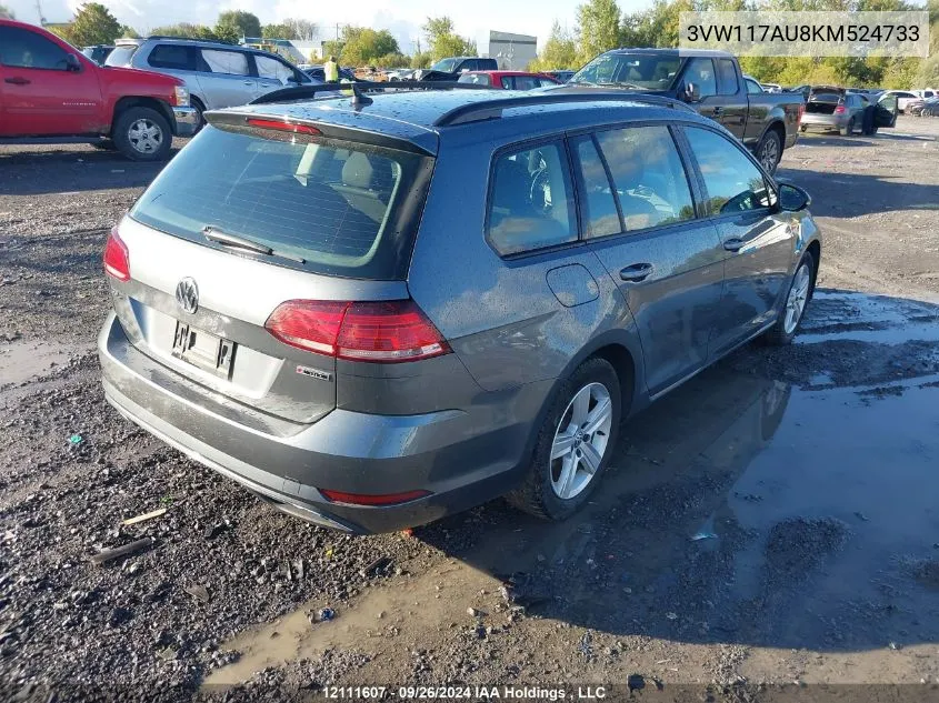 3VW117AU8KM524733 2019 Volkswagen Golf Sportwagen S