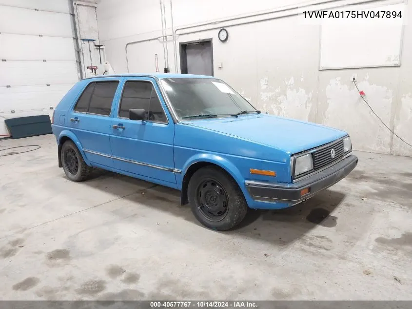 1987 Volkswagen Golf Gl VIN: 1VWFA0175HV047894 Lot: 40577767