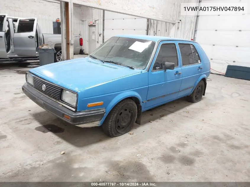 1987 Volkswagen Golf Gl VIN: 1VWFA0175HV047894 Lot: 40577767