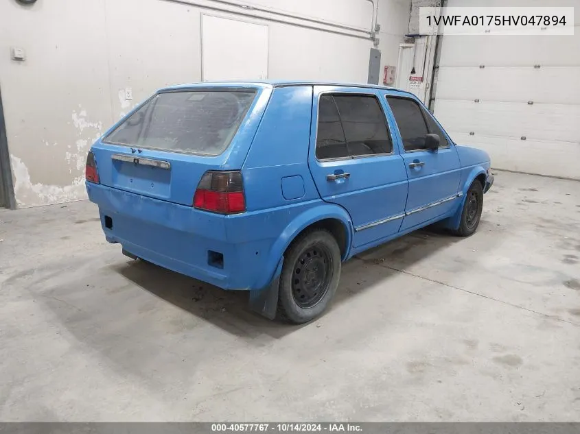 1987 Volkswagen Golf Gl VIN: 1VWFA0175HV047894 Lot: 40577767