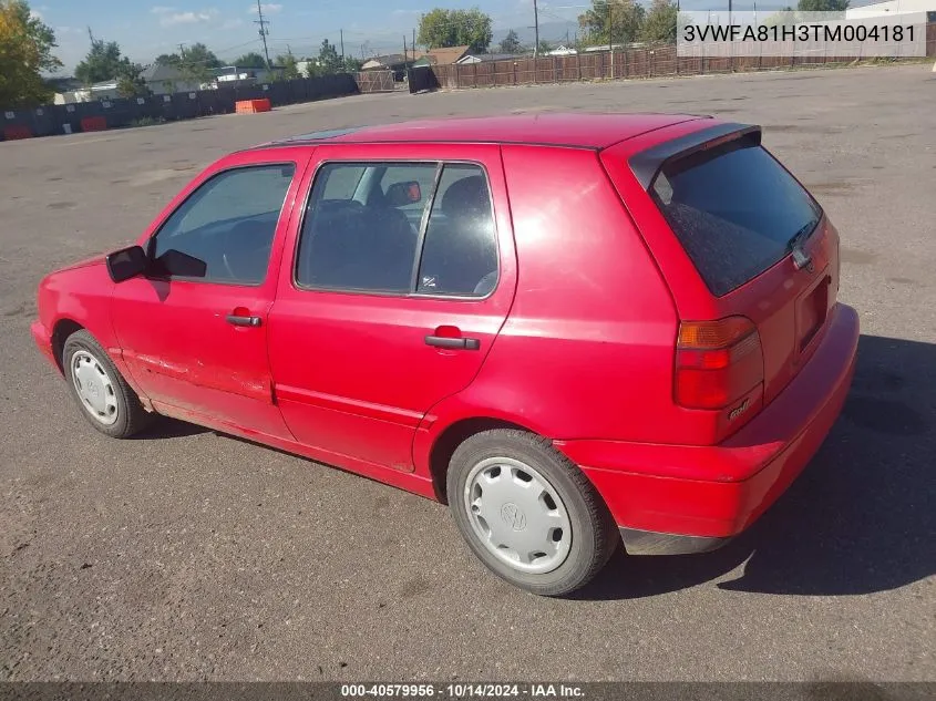 1996 Volkswagen Golf Gl/Harlequin VIN: 3VWFA81H3TM004181 Lot: 40579956