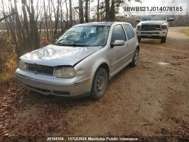 2001 Volkswagen Golf Gl VIN: 9BWBS21J014078185 Lot: 20184104