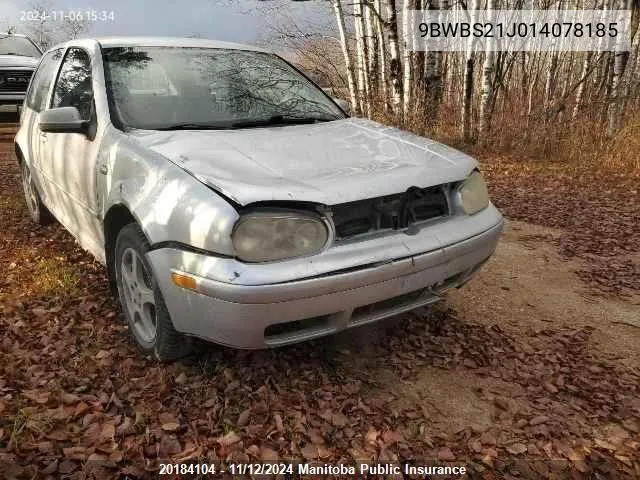 2001 Volkswagen Golf Gl VIN: 9BWBS21J014078185 Lot: 20184104