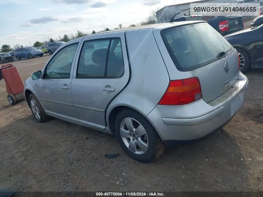 2001 Volkswagen Golf Gls VIN: 9BWGS61J914046655 Lot: 40775004