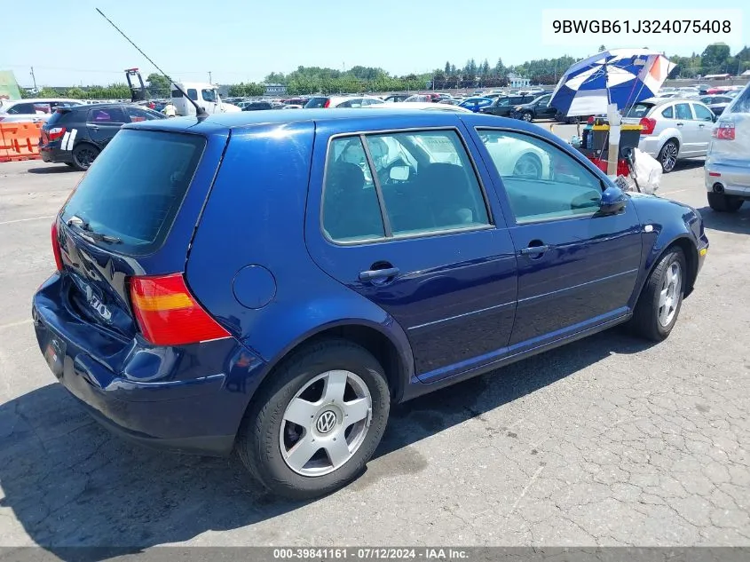 9BWGB61J324075408 2002 Volkswagen Golf Gls 2.0L