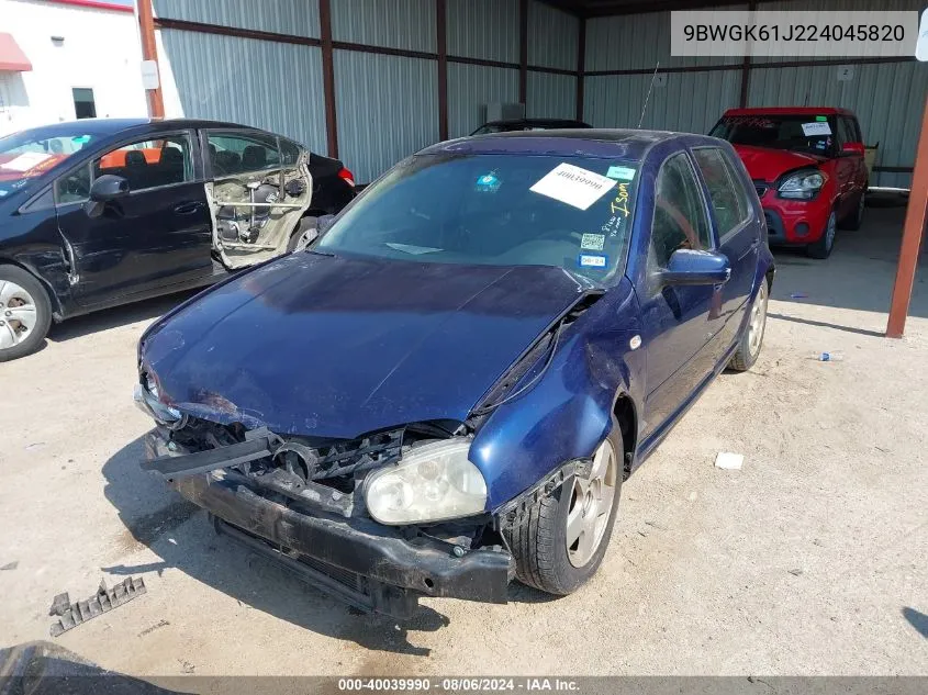 9BWGK61J224045820 2002 Volkswagen Golf Gls 2.0L