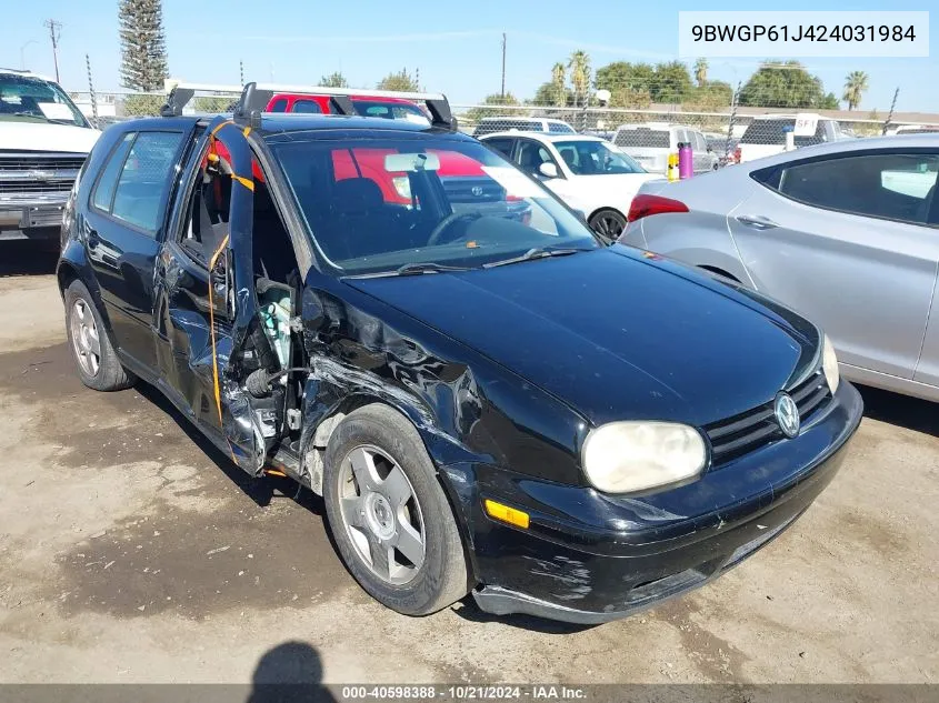 2002 Volkswagen Golf Gls Tdi VIN: 9BWGP61J424031984 Lot: 40598388