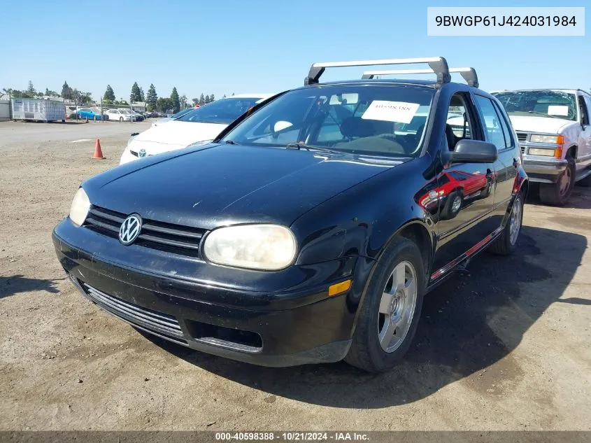 2002 Volkswagen Golf Gls Tdi VIN: 9BWGP61J424031984 Lot: 40598388