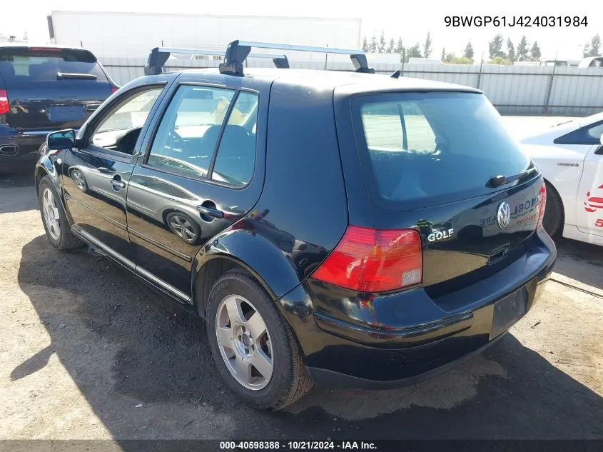 9BWGP61J424031984 2002 Volkswagen Golf Gls Tdi