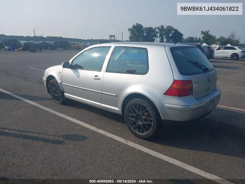 9BWBK61J434061822 2003 Volkswagen Golf Gl/Gl 2.0L