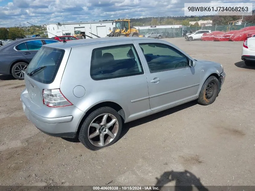 2003 Volkswagen Golf Gl/Gl 2.0L VIN: 9BWBK61J734068263 Lot: 40609338