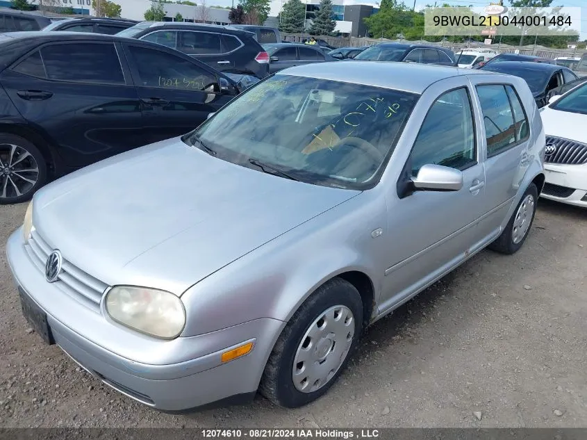 2004 Volkswagen Golf VIN: 9BWGL21J044001484 Lot: 12074610