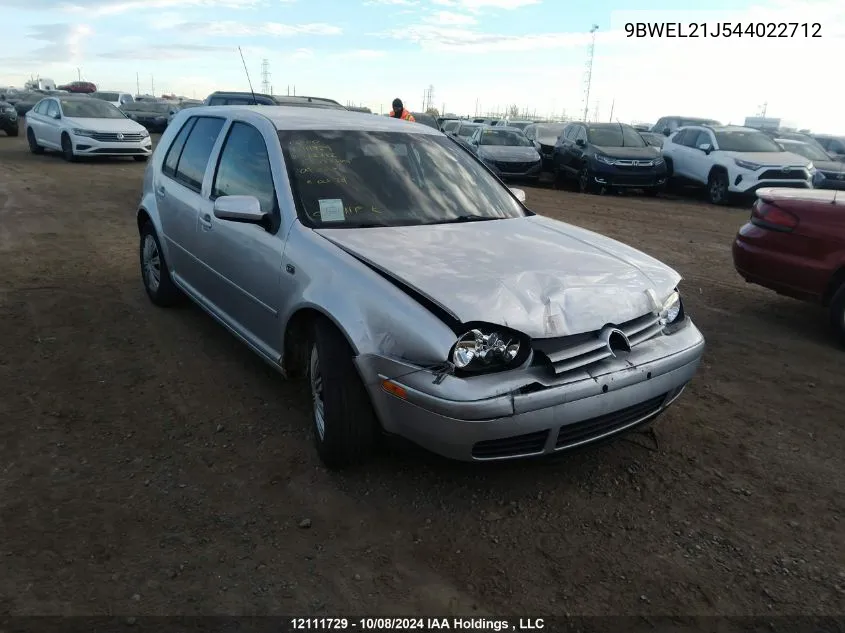 2004 Volkswagen Golf VIN: 9BWEL21J544022712 Lot: 12111729