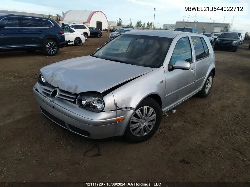 2004 Volkswagen Golf VIN: 9BWEL21J544022712 Lot: 12111729