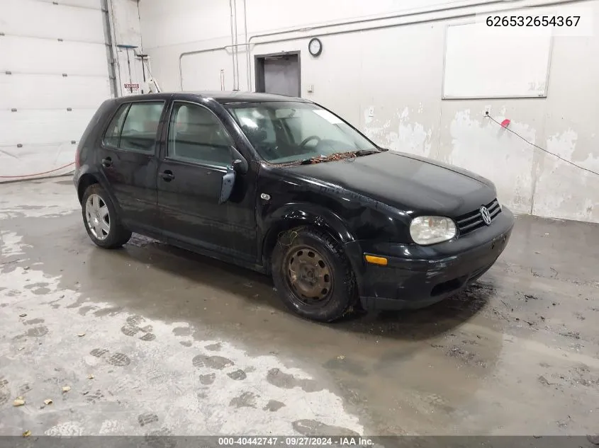 2004 Volkswagen Golf Gl 2.0L VIN: 626532654367 Lot: 40442747