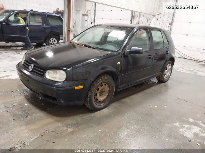 2004 Volkswagen Golf Gl 2.0L VIN: 626532654367 Lot: 40442747