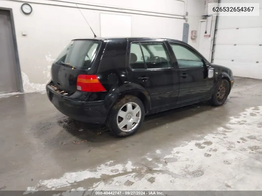 2004 Volkswagen Golf Gl 2.0L VIN: 626532654367 Lot: 40442747