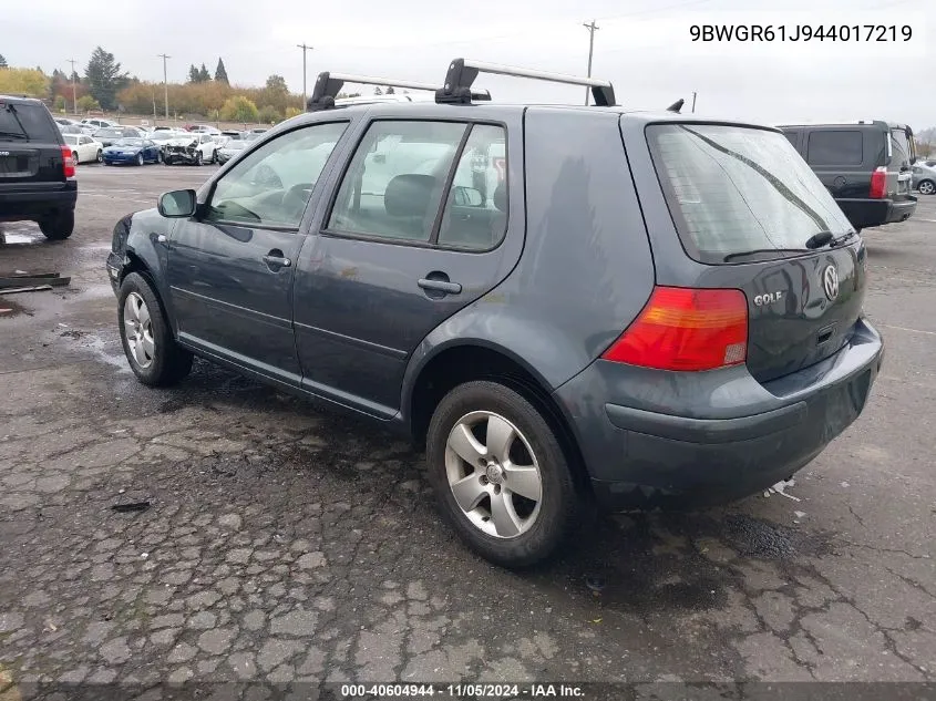 9BWGR61J944017219 2004 Volkswagen Golf Gls Tdi