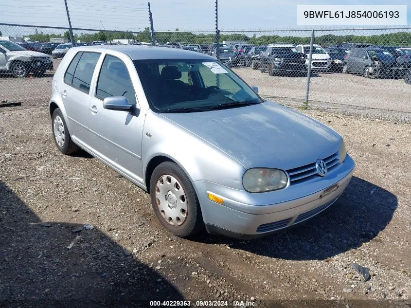 2005 Volkswagen Golf Gl 2.0L VIN: 9BWFL61J854006193 Lot: 40229363