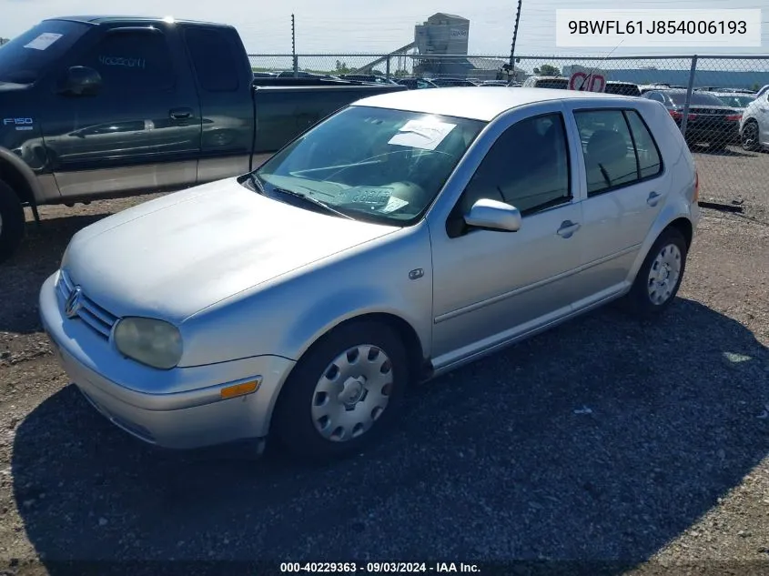 2005 Volkswagen Golf Gl 2.0L VIN: 9BWFL61J854006193 Lot: 40229363