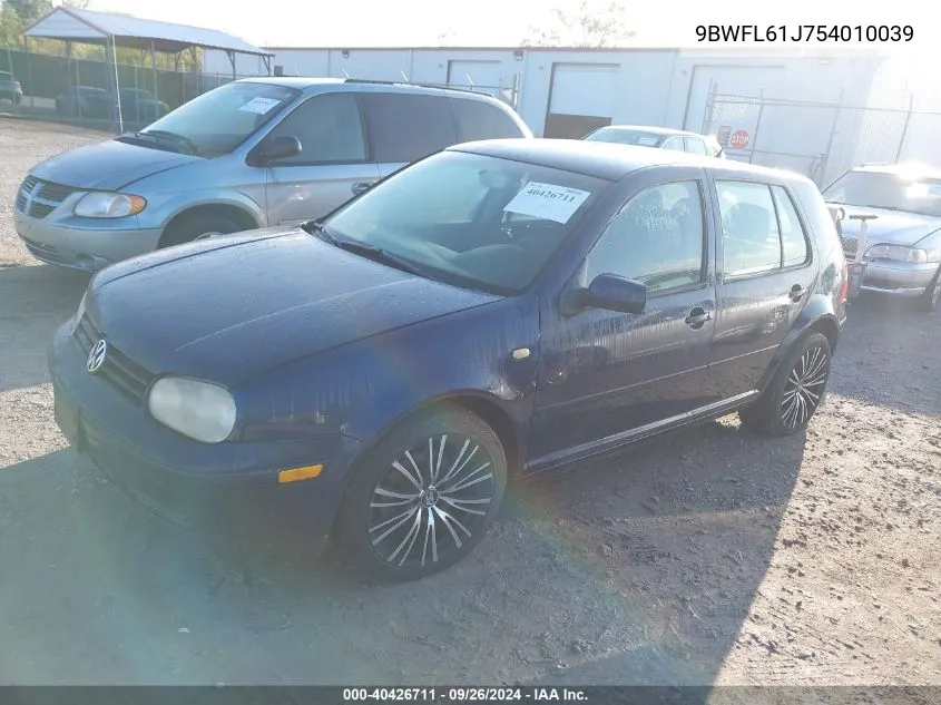 2005 Volkswagen Golf Gl VIN: 9BWFL61J754010039 Lot: 40426711