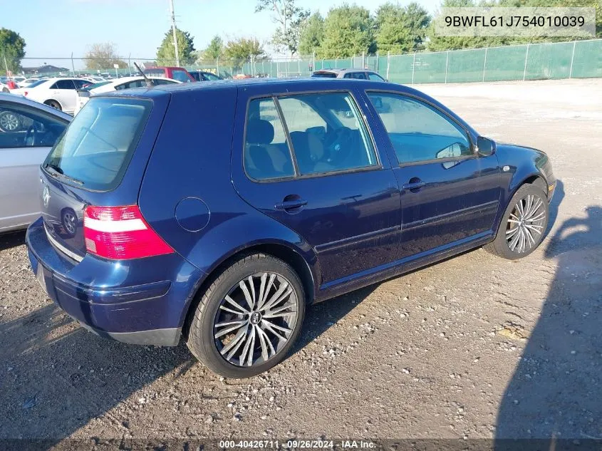 2005 Volkswagen Golf Gl VIN: 9BWFL61J754010039 Lot: 40426711