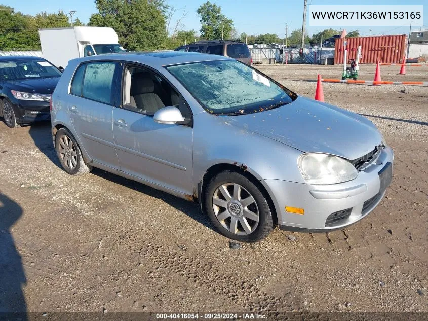 2006 Volkswagen Rabbit 4-Door VIN: WVWCR71K36W153165 Lot: 40416054