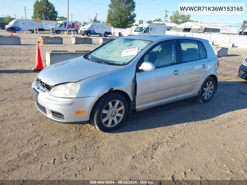 2006 Volkswagen Rabbit 4-Door VIN: WVWCR71K36W153165 Lot: 40416054