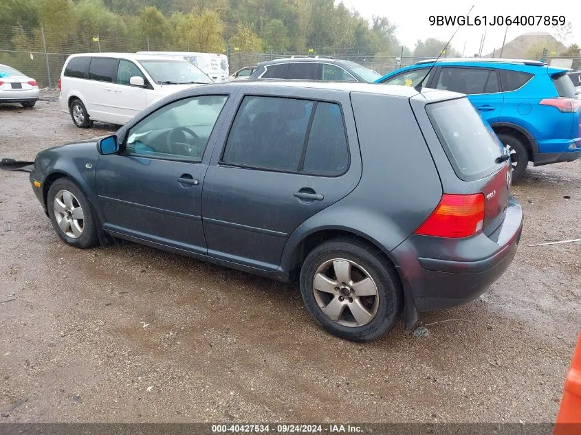 2006 Volkswagen Golf Gls 2.0L VIN: 9BWGL61J064007859 Lot: 40427534