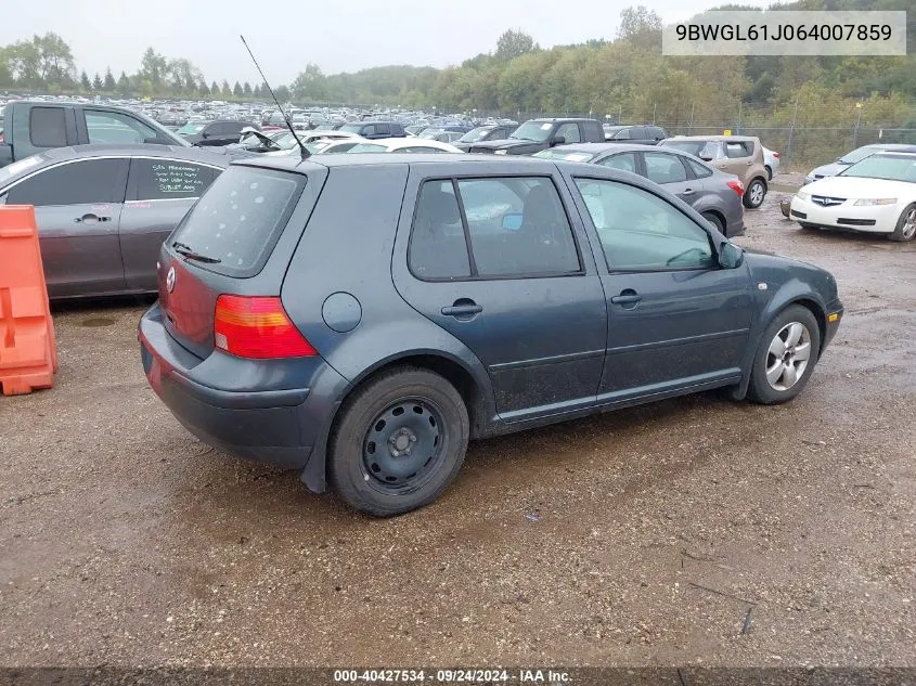 2006 Volkswagen Golf Gls 2.0L VIN: 9BWGL61J064007859 Lot: 40427534