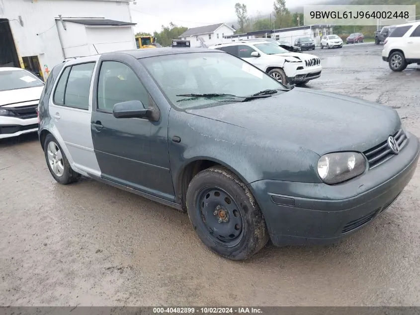 9BWGL61J964002448 2006 Volkswagen Golf Gls 2.0L